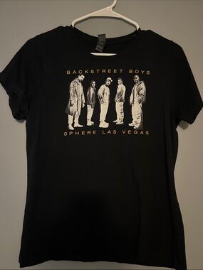 Gildan Black Backstreet Boys Graphic Tee with Yellow Print